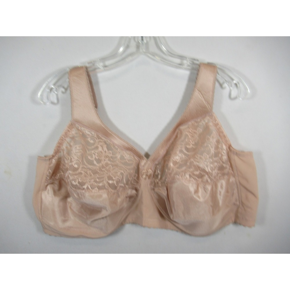 Glamorise Magic Lift Original Bra 52D Beige Full Figure Wireless Unlined 1000